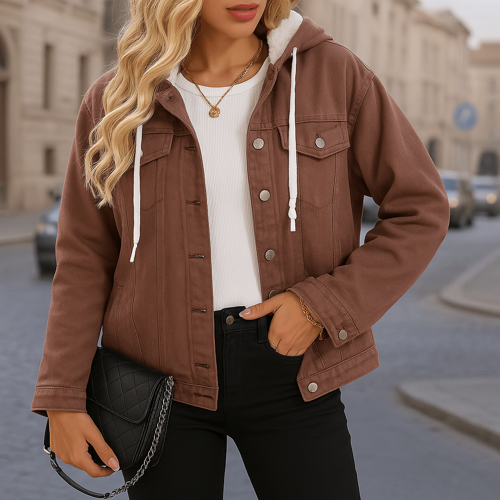Jaqueta Jeans Feminina Forrada Julia