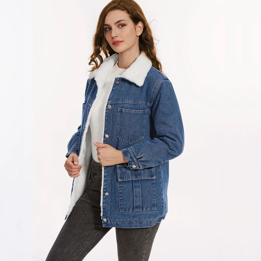 Jaqueta Feminina Jeans Forrada Manuela