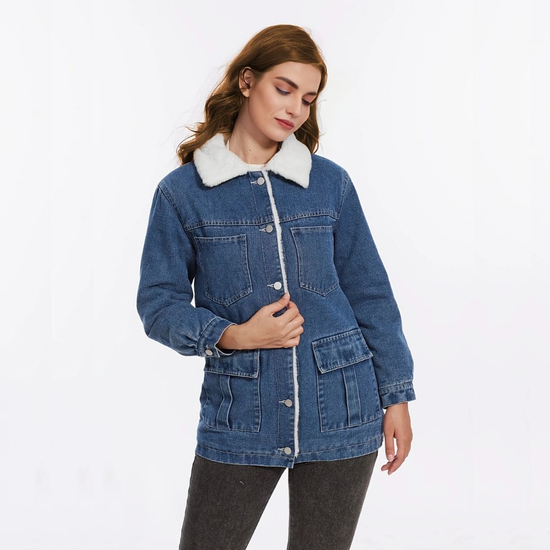 Jaqueta Feminina Jeans Forrada Manuela
