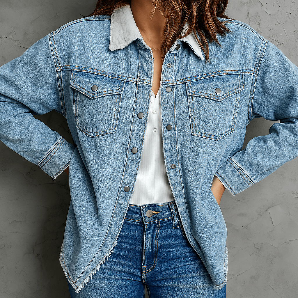 Jaqueta Feminina Jeans Peluciada Janira