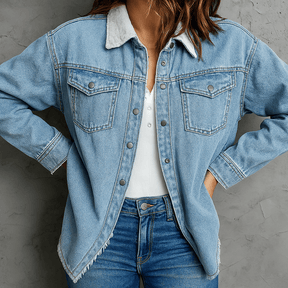 Jaqueta Feminina Jeans Peluciada Janira